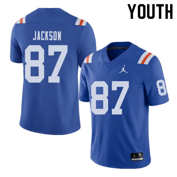 Jordan Brand Youth #87 Kalif Jackson Florida Gators Throwback Alternate College Football Jerseys